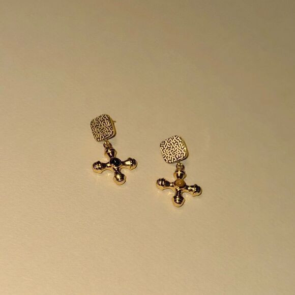 Vintage cross earrings N855 - Picture 4 of 6